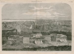 Birdseye view of the City of Washington, with the Capitol in the Foreground