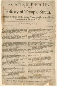 Blanket Fair. Poem about Frost Fair of 1684 by English School