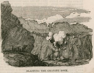 Blasting the Granite Rock, Rubislaw, Aberdeen by English School