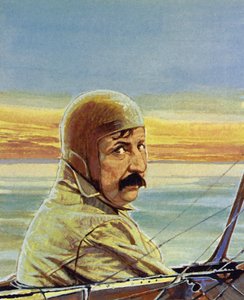 Blériot had to keep the plane flying in a straight line by English School