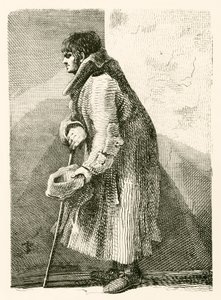 Blind Beggar, Who Observes a Profound Silence When on His Stand by English School