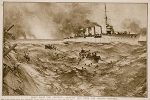 Boats from the Arethusa Rescuing Men from the Sinking Blucher by English School