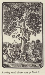 Boys picking apples by English School
