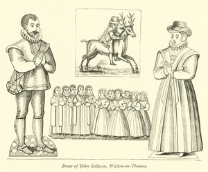 Brass of John Sellwyn, Walton-on-Thames by English School