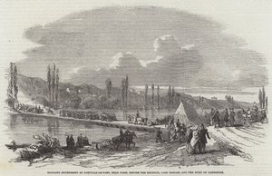 Bridging Experiment at Joinville-le-Pont, near Paris, before the Emperor, Lord Raglan, and the Duke of Cambridge