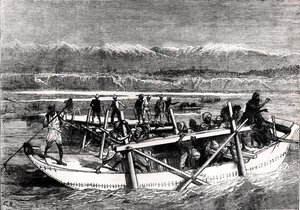 Bridging the Kabul River at Jellalabad by English School
