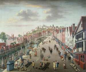Bristol Docks and Quay, c.1760 by English School