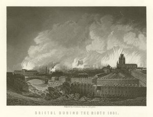Bristol During the Riots 1831 by English School