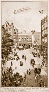 British Airship Over Leicester Square, September 22nd, 1914 by English School
