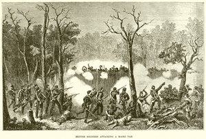 British Soldiers Attacking a Maori Pah by English School