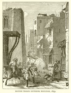 British Troops entering Moultan, 1849 by English School
