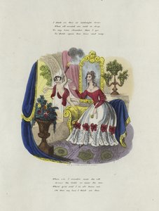 Valentine card with an image of a cherub delivering a Valentine card from a woman