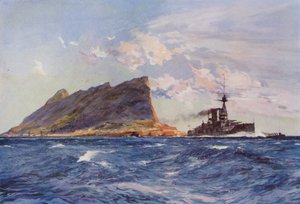 British Battleship off Gibraltar