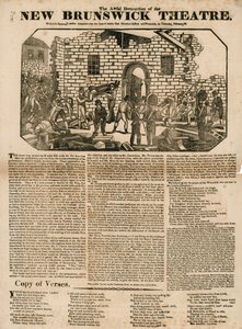 Broadsheet featuring The Awful Destruction of the New Brunswick Theatre, Wellclose Square, London