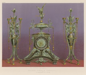 Bronze Clock and Candelabra by M Marchand of Paris