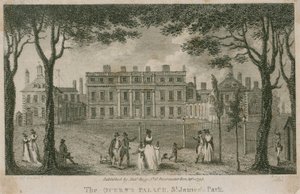 Buckingham House, The Queens Palace, St Jamess Park by English School