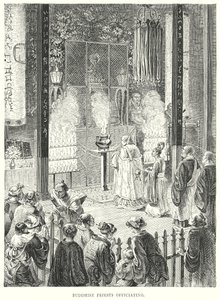 Buddhist Priests Officiating by English School