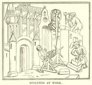 Builders at Work by English School