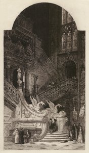 Burgos Cathedral, etched by C O Murray, after David Roberts by English School