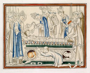 Burial of Edward the Confessor, illustration from a Facsimile of The Life of St Edward the Confessor by English School