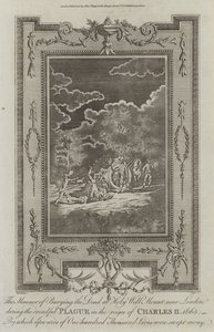 Burial of Victims of the Plague at Holy Well Mount, London by English School