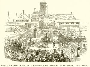 Burning Palace in Smithfield: The Martyrdom of Anne Askew and Others by English School