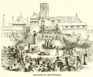 Burning at Smithfield by English School