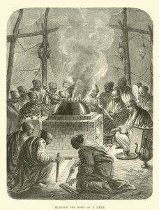 Burning the Body of a Lama by English School