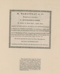 Business Card of M. Marloteau by English School