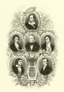 Byron, Southey, Scott, Coleridge, Keats, Montgomery by English School