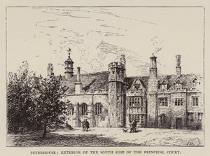Cambridge: Peterhouse, Exterior of the South Side of the Principal Court by English School