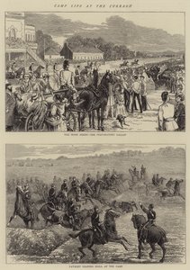 Camp Life at the Curragh (engraving) by English School