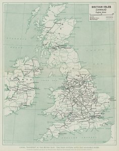 Canal transport in the British Isles, The main systems with the navigable rivers by English School