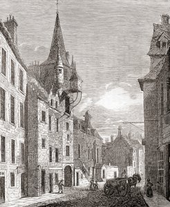Canongate Jail, Edinburgh, Scotland, from Old England: A Pictorial Museum, Published 1847