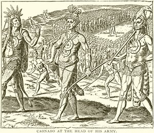 Caonabo at the Head of His Army by English School
