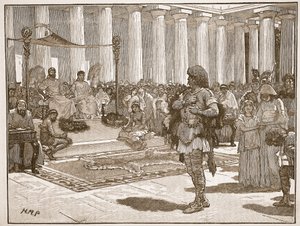Caractacus before Claudius, illustration from Cassell