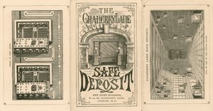 Card Advertising the Chancery Lane Safe Deposit, 61-62 Chancery Lane, London by English School