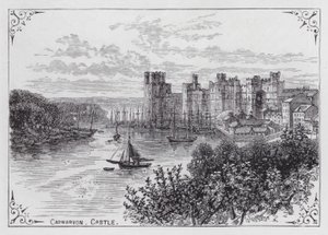 Carnarvon Castle (engraving) by English School