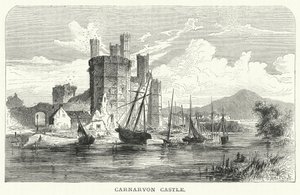Carnarvon Castle (engraving) by English School