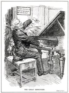 Cartoon Lampooning Lloyd George as the Great Improviser or Leader of the Improvisa-Tories, June, 1920 by English School