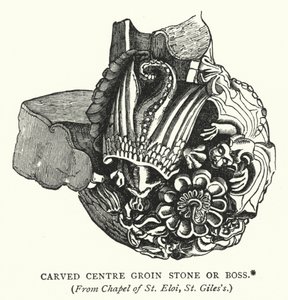 Carved Centre Groin Stone or Boss
