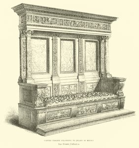 Carved Throne Belonging to Julian di Medici by English School