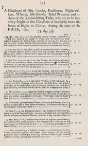Catalogue of Prostitutes by English School