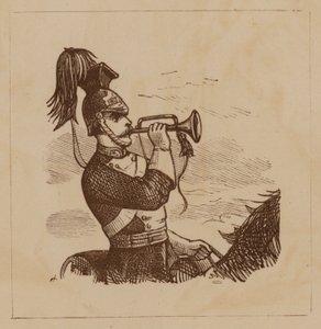 Cavalry Soldier Blowing a Bugle by English School