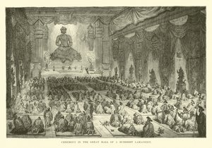Ceremony in the Great Hall of a Buddhist Lamassery by English School
