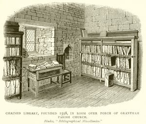 Chained Library, Founded 1598, in Room over Porch of Grantham Parish Church