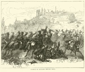 Charge of Hussars before Metz by English School