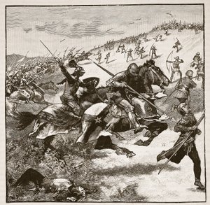 Charge of the Scots at Homildon Hill (Illustration from Cassell