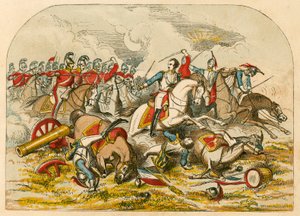 Charge of the Cavalry at Waterloo by English School