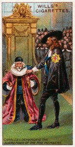 Charles I demanding the surrender of the five members by English School